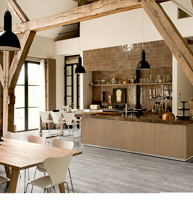 Reclaimed oak light grey, planks