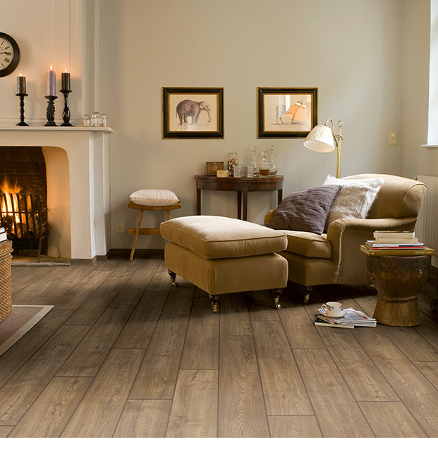 Scraped oak grey brown